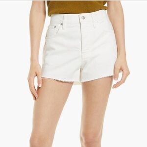 Madewell High Rise White Denim Shorts